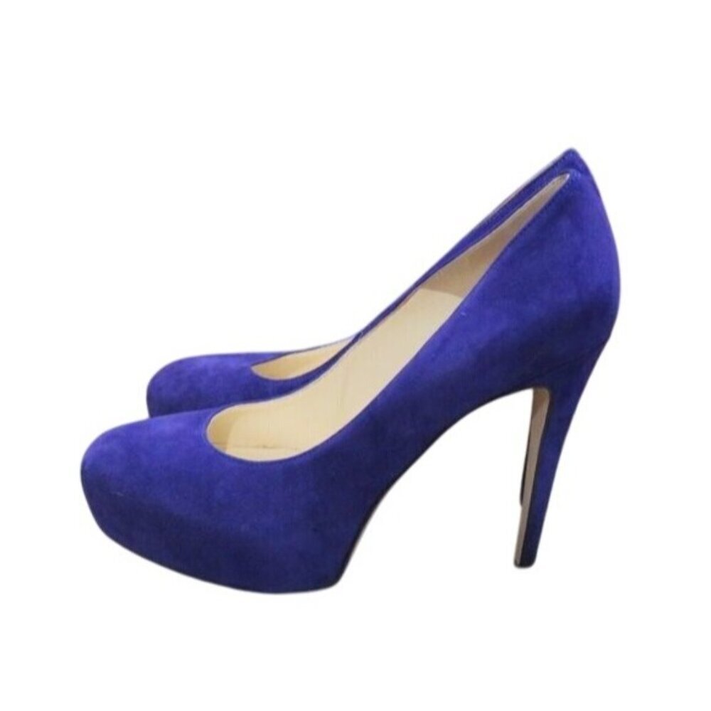 BRIAN ATWOOD B Savita Purple Suede Leather Platform Pumps Heels Stilettos sz 7